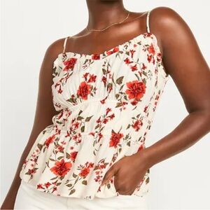 NEW Old Navy Smocked Peplum Floral Blouse